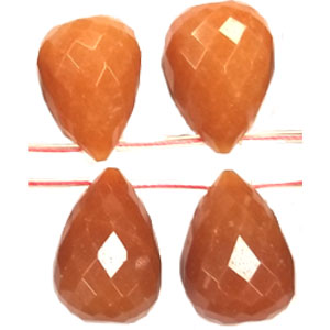RED AVENTURINE FACETED TEARDEOP SD 18X25MM